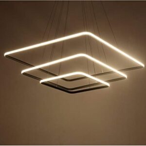 Royal Pearl Modern Square Led Chandelier Adjustable Hanging Light ... throughout Led Pendant Square Modern Ceiling Light Fixture for contemporary house - All Home Wall Art and Furniture Ideas
